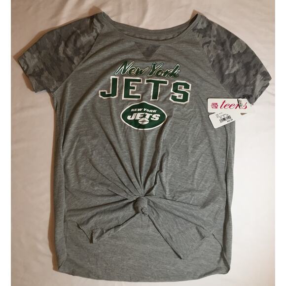 NFL Teens New York Jets Shirt Girl's Junior XL (15/17) Grey Short Sleeve - Picture 2 of 4